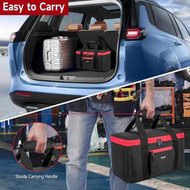 LEFORZ Air Compressor Bag Compatible with Milwaukee M18 Inflator 2848-20/2771-20, Air Pump Carrying Case Fits for Milwaukee Tools Accessories,Tire Inflator Holder for Battery Pack 18V 3.0-9.0 Ah (Case Only) - Image 5